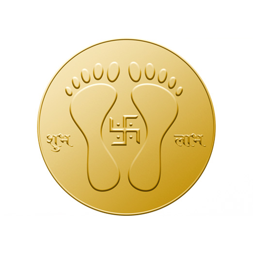 5gm DigiGold Laxmiji's charan paduka 24K Gold Coin